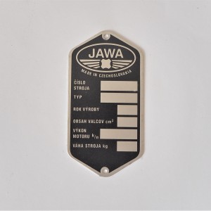 Typenschild, Jawa 50