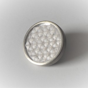 Reflector white, with screw, stainless steel frame, 51 mm, plastic, Jawa