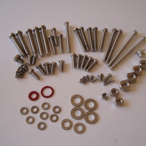 Screw set for engine, stainless, Jawa 250 typ 353 Kyvacka