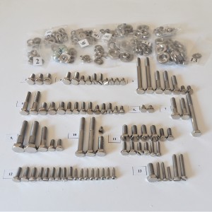Screw set, all without engine, stainless steel/polished, CZ 175/487