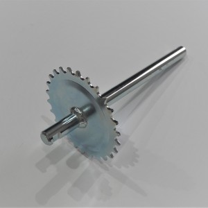 Wałek pedałów z zębatką, 26 zębów, 233 mm, ocynk, Jawa Babetta