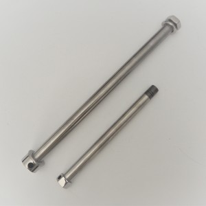 Wheel axles, frame with shock absorbers, stainless steel, polished, CZ 125/150 C
