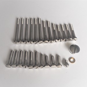 Screw set for engine, visible outside the engine, stainless, polished, CZ 150 C