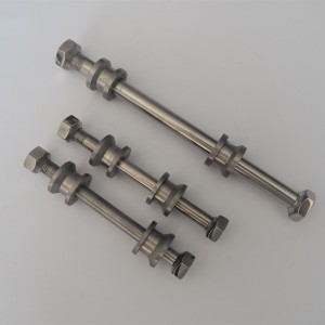 Screw set for attaching the engine, stainless steel, polished, Jawa Robot