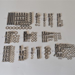 Screw set, body + engine, stainless steel/polished, Jawa Special