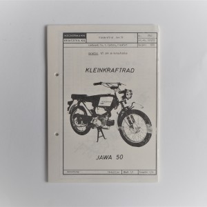 Spare parts catalogue NECKERMANN - JAWA 50 TYPE 23 MUSTANG - L.GERMAN, A5 format, 69 pages