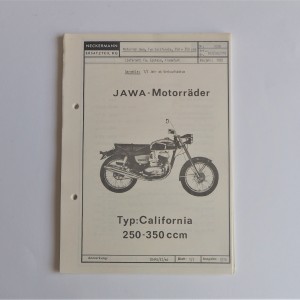 Spare parts catalogue NECKERMANN - JAWA CALIFORNIAN - L.GERMAN, A5 format, 70 pages