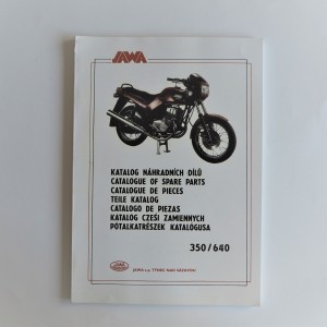 Katalog części zamiennych JAWA 350/640 - J.CZESKI, ANGIELSKI, NIEMIECKI, POLSKI, format A4, 119 stron