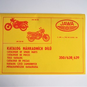 Katalog náhradních dílů JAWA 350/638,639 - formát A4, J.ČESKÝ, ANGLIČTINA, NĚMEC, POLSKY, 82 stran