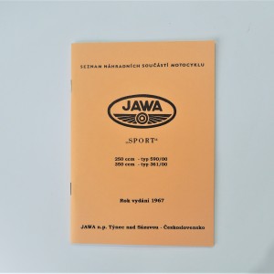 Katalog części zamiennych JAWA 250 typ 590/00, 350 typ 361/00 - J.CZESKI, format A5, 46 stron