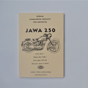 Katalog części zamiennych JAWA 250 PERAK - J.CZESKI, format A5, 128 stron