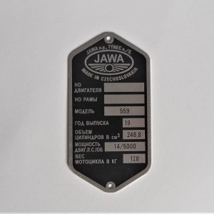 Type label, russian, Jawa 559 Panelka