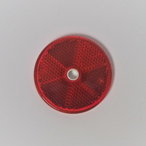 Reflector, red, on the screw, 60 mm, plastic, Jawa, CZ