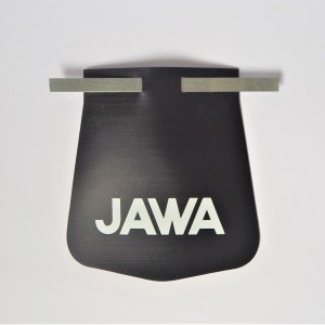 Mud flap, white logo JAWA