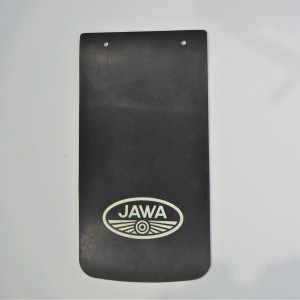 Mud flap, white logo JAWA