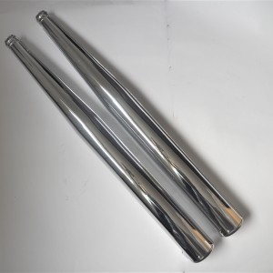 Exhaust silencer, chrome, Jawa 638-640, with embossing