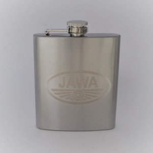 Edelstahl Flachmann, 200 ml, Logo JAWA