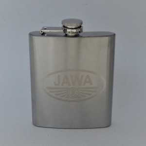 Stainless steel hip flask, 200 ml, logo JAWA-CZ