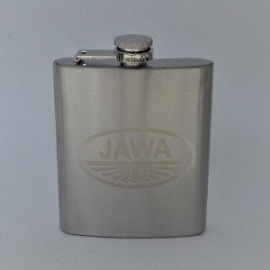 Edelstahl Flachmann, 200 ml, Logo JAWA-CZ