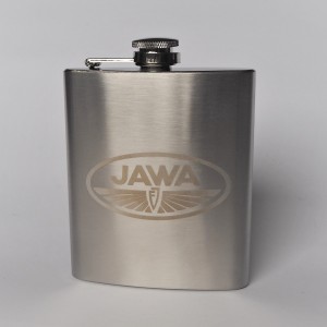 Edelstahl Flachmann, 200 ml, Logo JAWA FJ