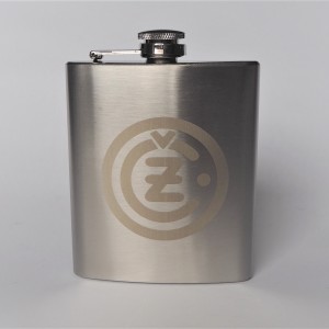 Stainless steel hip flask, 200 ml, logo CZ