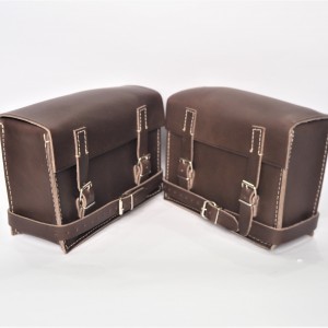 Set of bags, brown dark, leather, 230x170x90mm, Jawa Special