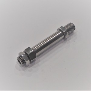 Tube of turn signal, 14 x 101 mm, with nuts, stainless steel, polished, Jawa 634-640