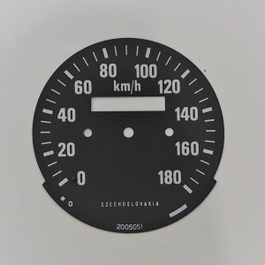 Zifferblatt 0-180km/h, Schwarz-Weiß, Jawa 634-640