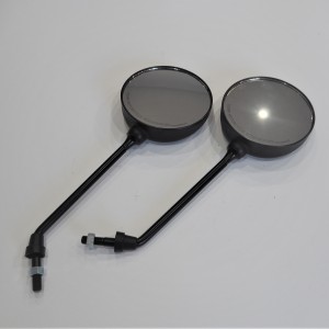 Rear view mirrors. R.+ L. circle M10x1,25 2RH, plastic, Jawa, CZ