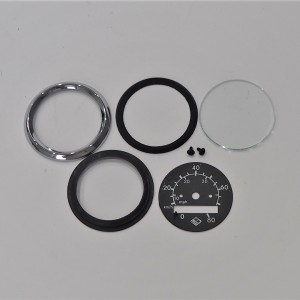 Repair set for rund speedometer 80 km/h, black dial, Jawa Babetta