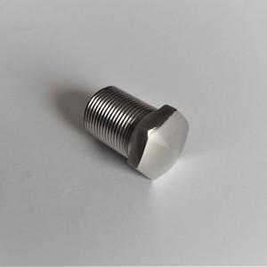 Screw for front fork, stainless steel/polished, Jawa 175 Special, Villiers