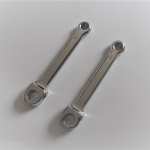Pedal crank, set of 2 pcs, L + R, chrome, Jawa Babetta