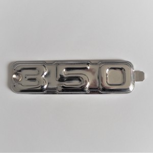 Logo for side box 350, chrome, Jawa 634