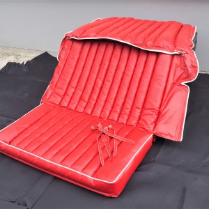 Seat, red, eatherette, VELOREX 250/350