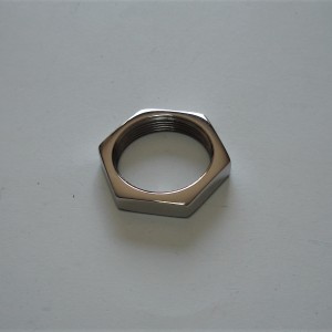 Nut M26/1, key 32mm, stainless steel, polished, Jawa Perak, Jawa 50