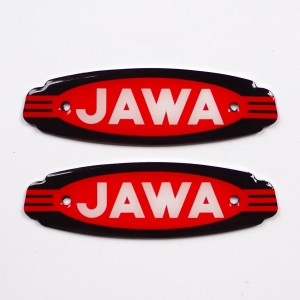 Logo JAWA on tank, plastic, 2 piece, Jawa Panelka, Californian