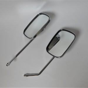 Rear view mirrors. R.+ L. circle M10x1,25 2RH, chrom, Jawa, CZ