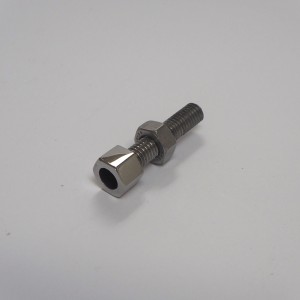 Setting screw for brake cable, M6 x 28 mm, stainless steel/polished, Jawa Villiers, Special