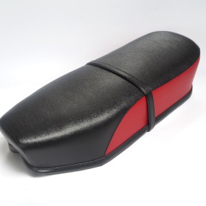 Seat, leatherette, black-red, Jawa, CZ