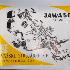 Poster  - Engine - Jawa 50 type 20- 84 x 60 cm