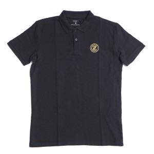 Poloshirt aus Baumwolle, tief dunkelblau, Logo CZ-goldenes, Größe S