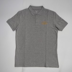 Poloshirt aus Baumwolle, grau, Logo JAWA-goldenes, Größe S