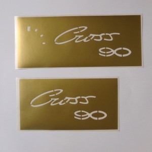 Stickers, gold, 2 pieces, Cross 90