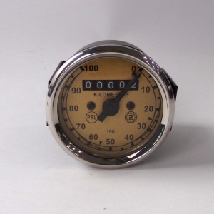 Tachometer 0-100 km/h, Zifferblatt gold-schwarz, PAL, CZ 150 C