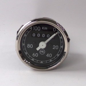 Speedometer 0-100 km/h, plate black-white, PAL, CZ 125/150, CZ 501