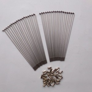 Szprychy + nyple, komplet 36 szt, M4 mm, tył, nierdzewne, Jawa Perak, Ogar