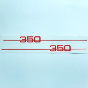 Stickers 350, for side box, 2 piece, Jawa 634