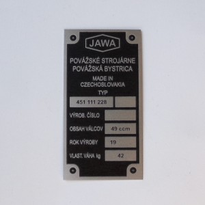 Type label, Jawa Babetta 228