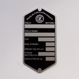 Type label, CZ 125/175/250