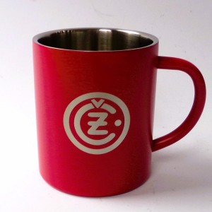 Cup, red, stainless steel, 250 ml, logo CZ